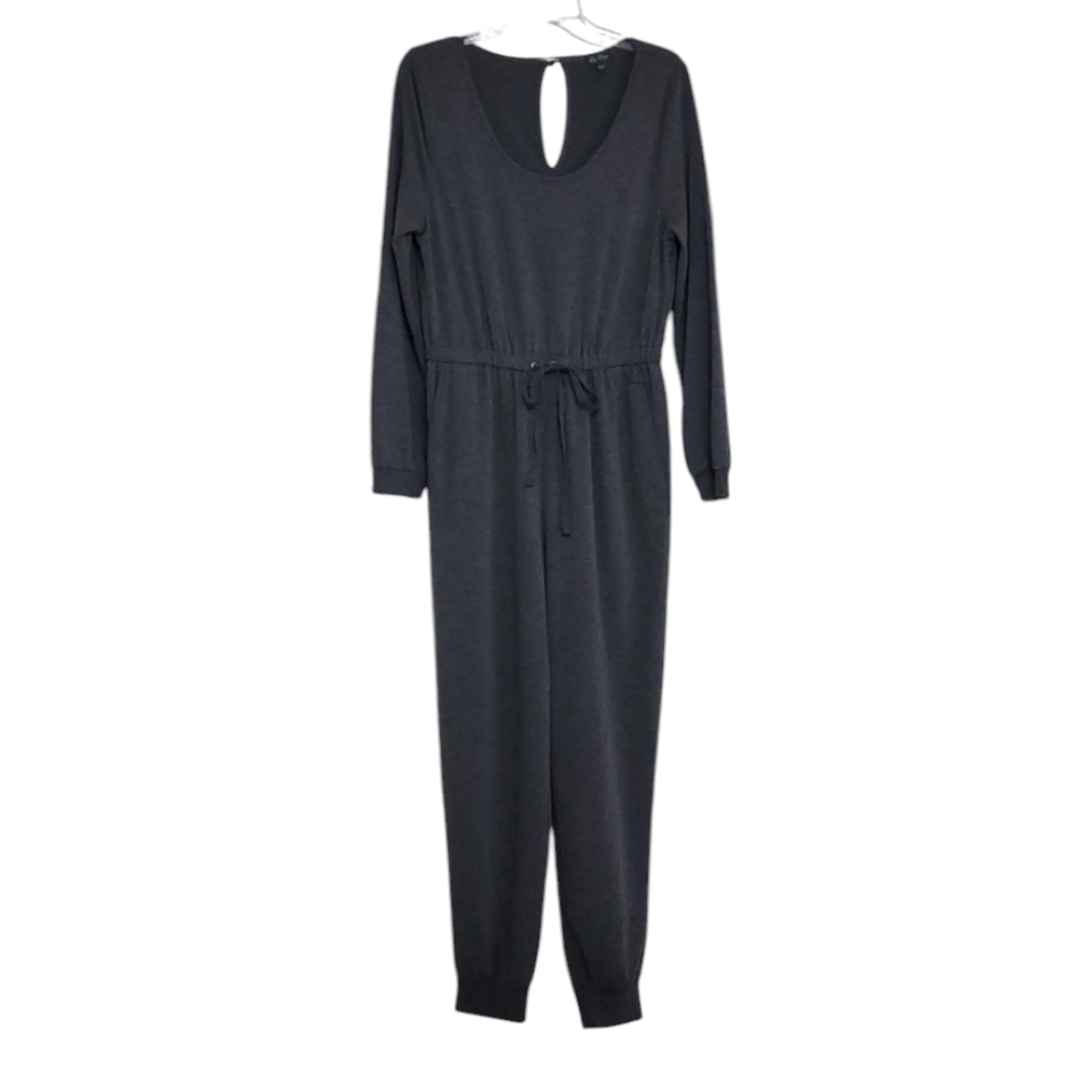 Lily Rose Gray Jumpsuit with Pockets,  Size Large